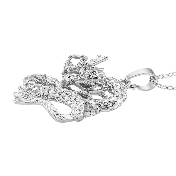 Drachen-Anh&auml;nger mit 44,5+5cm Kette in Silberton image number 4