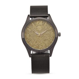 STRADA Stardust Zifferblattuhr mit japanischem Uhrwerk und schwarzfarbenem Edelstahl-Mesh-Armband