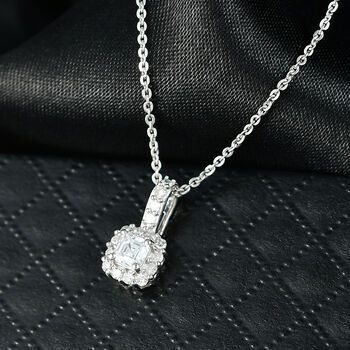 LUXURIANT SI-GH Labor Diamant Anh&auml;nger mit 45cm Kette, 925 Silber rhodiniert - 0,50 ct.