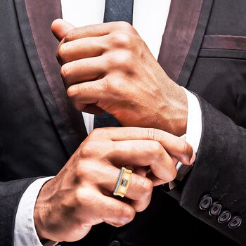 AAA Turkizit und Zirkon Herrenring - 0,97 ct.