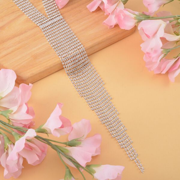 Designer inspirierte Kristall-Halskette, ca. 45 cm image number 1