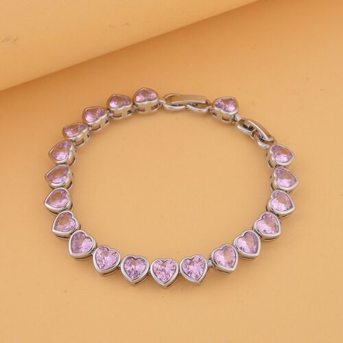 Rosa Zirkonia-Armband, 19 cm - 10 ct. image number 1