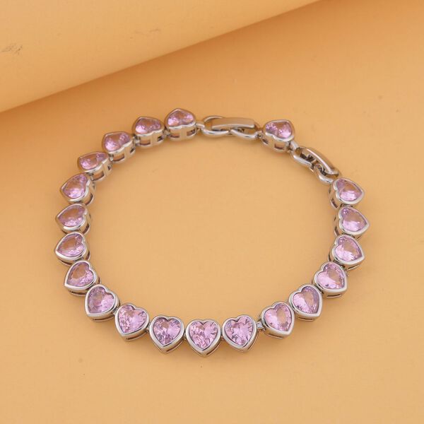 Rosa Zirkonia-Armband, 19 cm - 10 ct. image number 1