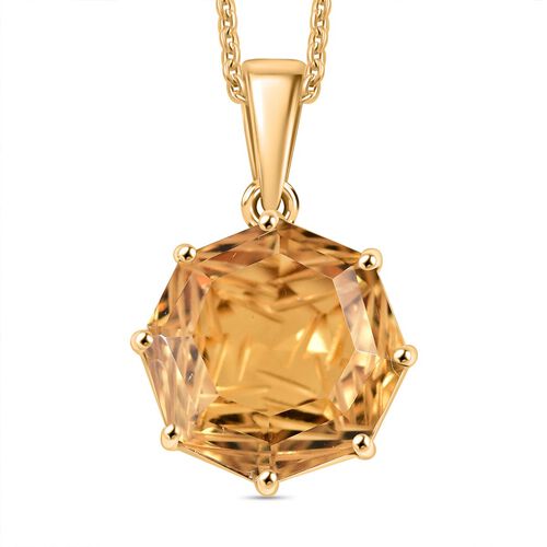 Citrin und Zirkon Anhänger mit 45cm Kette - 6,86 ct. image number 0