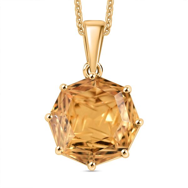 Citrin und Zirkon Anhänger mit 45cm Kette - 6,86 ct. image number 0