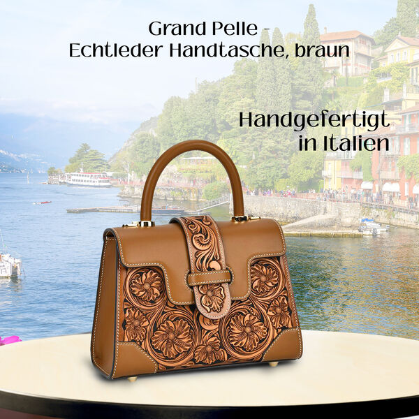 Grand Pelle  - Echtleder Handtasche, braun image number 2