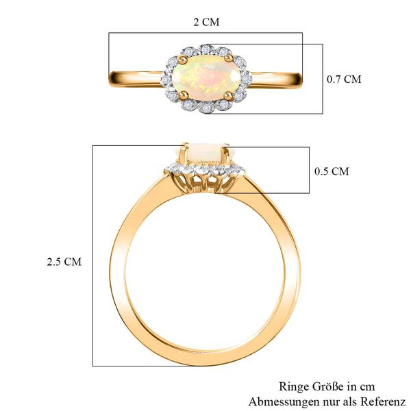 Natürlicher, äthiopischer Opal und Diamant Ring - 0,32 ct. image number 8