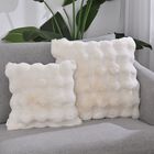 Superweicher Mikroplusch 2er Set Sofa-Kissenbezüge mit Wellenmuster, 45 x 45 und 60 x 60 cm, Elfenbein