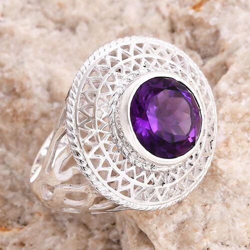 Royal Bali Kollektion - Afrikanischer Amethyst Ring - 6,18 ct. image number 1