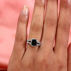 Natürlicher Chromdiopsid und Zirkon Ring 925 Silber platiniert  ca. 2,75 ct image number 2