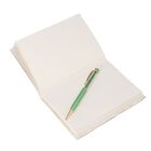3er Set - Notizbuch mit Einband aus 100% echtem Leder, Kugelschreiber und Schlüsselanhänger gefüllt mit echtem Chromdiopsid image number 7