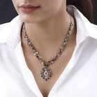 Natürliche, mehrfarbige Turmalin und Moissanit-Halskette, 45 cm - 28,75 ct. image number 2