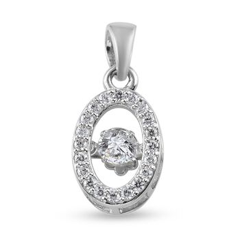LUSTRO STELLA Hergestellt mit Feinster ZIRKONIA Tanzen Stein Anh&auml;nger 925 Silber platiniert ca. 0,80 ct