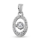 LUSTRO STELLA Hergestellt mit Feinster ZIRKONIA Tanzen Stein Anhänger 925 Silber platiniert ca. 0,80 ct