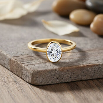 LUXURIANT DIAMOND - Lab Grown Diamant SI-GH Ring 925 Silber 750 Gelbgold Vermeil (Gr&ouml;&szlig;e 19.00) ca. 1.00 ct
