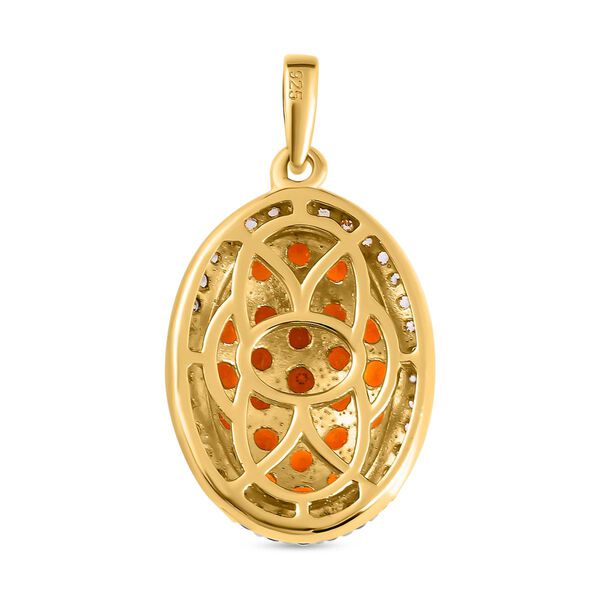 AA Salamanca Feueropal und Zirkon Anh&auml;nger mit 50cm Kette - 2,08 ct. image number 5