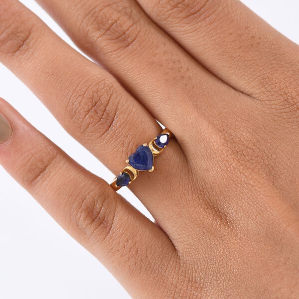 D'Joy Masoala Saphir (Fissure gef&uuml;llt) Ring 925 Silber vergoldet (Gr&ouml;&szlig;e 17.00) ca. 1,78 ct image number 3