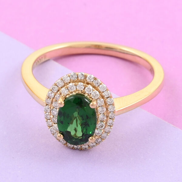 ILIANA AAA Tsavorit Granat und SI GH Diamant Ring- 1,05 ct. image number 1