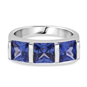 Lustro Stella blauer Zirkonia Trilogie Ring