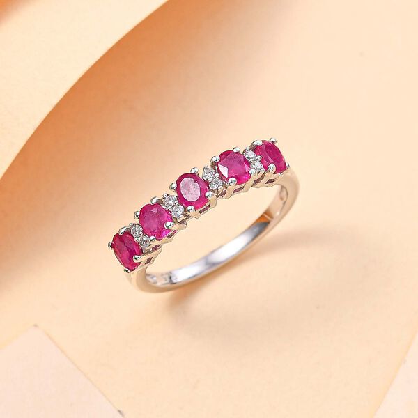 Afrikanischer Rubin und Zirkon Ring - 1,42 ct. image number 2