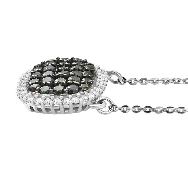 D'Joy Gr&uuml;ner Diamant Halskette ca. 50 cm 925 Silber rhodiniert ca. 0,99 ct. image number 1