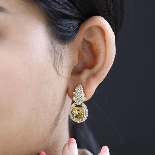 Citrin und Zirkon Ohrringe - 8,97 ct. image number 3