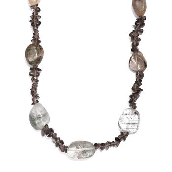 Lodlith, Rauchquarz Halskette ca. 60 cm 316L Edelstahl ca. 145.00 ct