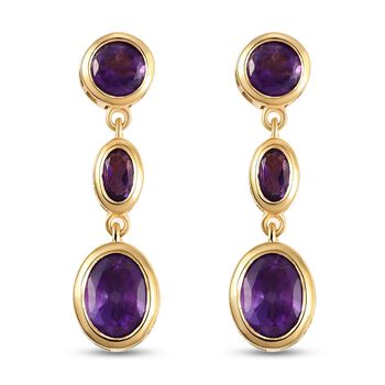 Afrikanische Amethyst-Ohrringe, 925 Silber vergoldet ca. 3,69 ct