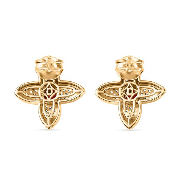 D'Joy Afrikanischer Rubin und Zirkon Ring und Ohrringe image number 6