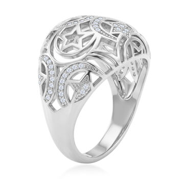 Wei&szlig;er Zirkonia Ring Nickelfreies Messing (Gr&ouml;&szlig;e 17.25)