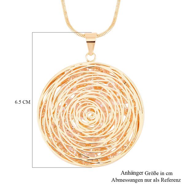 Glitzernder Designer-Kristall-Anhänger mit 73cm Kette in Goldton image number 5