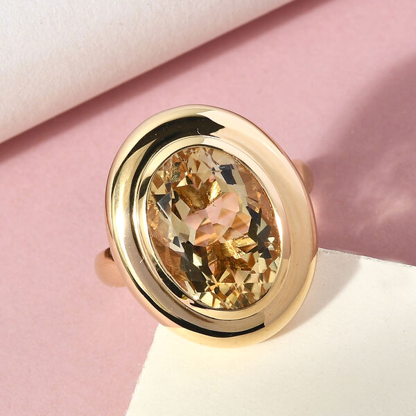Citrin Ring 925 Silber vergoldet  ca. 5,40 ct image number 2