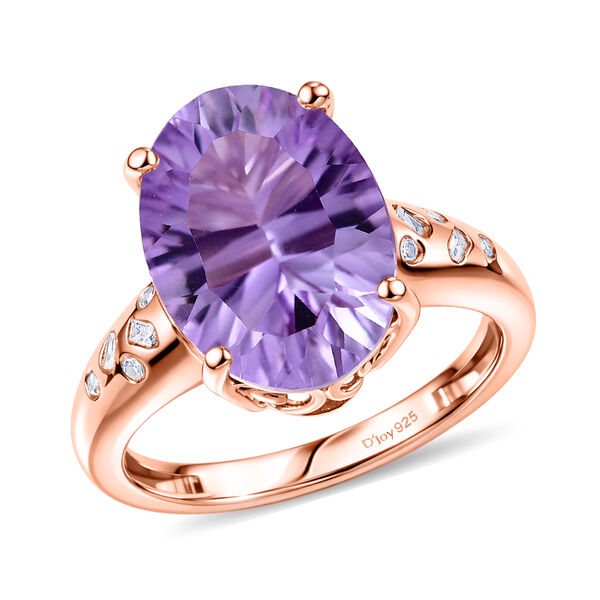 D'Joy AAA Rose De France Amethyst und Diamant Ring - 5,46 ct. image number 3
