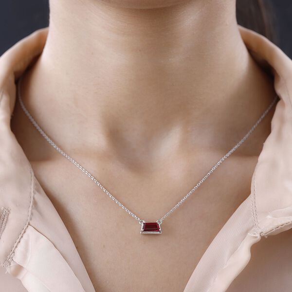 Magenta Rosa Quarz Triplette Halskette ca. 45 cm 925 Silber platiniert ca. 1.14 ct image number 2