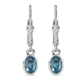 AA Aqua Kyanit Ohrringe 925 Silber platiniert ca. 1.15 ct