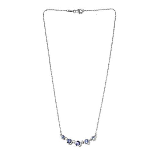 Tansanit und Zirkon Halskette 45 cm 925 Silber platiniert ca. 2,15 ct image number 0