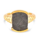 Meteorit und Zirkon-Ring, 925 Silber Gelbgold Vermeil  ca. 9,95 ct image number 0