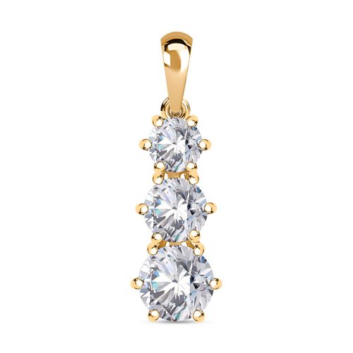 Moissanit Anhänger, 925 Silber 750 Gelbgold Vermeil - 2,38 ct. image number 0