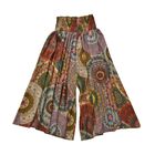 Luftige Taillen-Culottes mit Smok-Detail und Kaleidoskop-Muster, Einheitsgröße, Orange