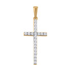 Diamant-Kreuz-Anhänger, 925 Silber vergoldet ca. 0.33 ct