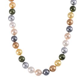 Rosa Muschelkernperle Halskette ca. 50 cm Reiner Edelstahl