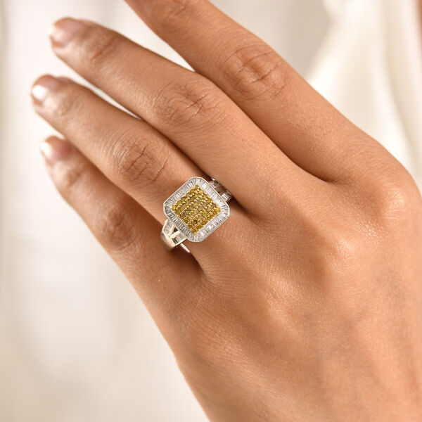 D'Joy gelber und wei&szlig;er Diamant Ring - 1 ct. image number 2