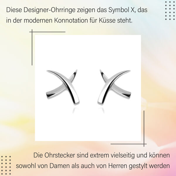 Molto Kiss Stacking Ohrstecker in rhodiniertem Silber image number 7