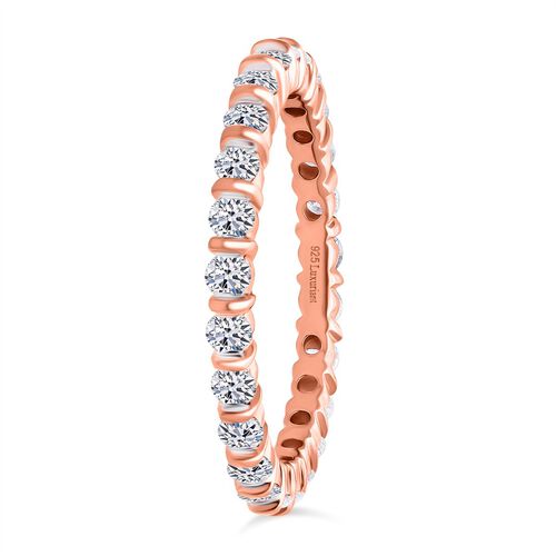 Lab Grown Diamant SI-GH Ring 925 Silber 750 Roségold Vermeil (Größe 18.00) ca. 1,00 ct image number 4