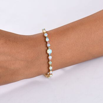 D'Joy AA nat&uuml;rliches, &auml;thiopisches Welo Opal und Multi-Edelstein 20cm Armband - 6,37 ct.