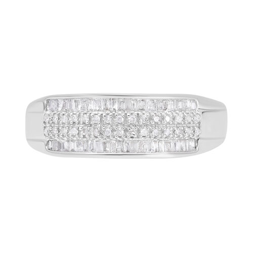Weißer Diamant Ring, 925 Silber platiniert, (Größe 17.00) ca. 0.33 ct image number 0
