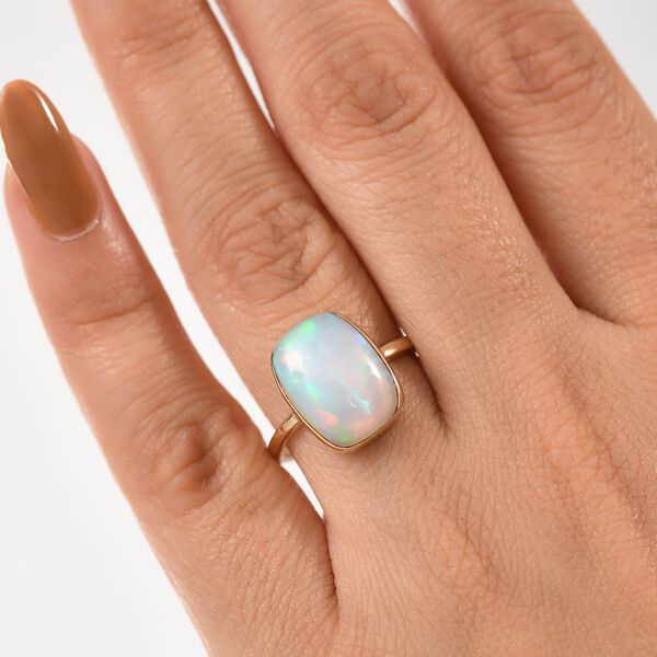 AAA Natürlicher, äthiopischer Welo Opal Ring in 375 Gold - 4,24 ct. image number 3