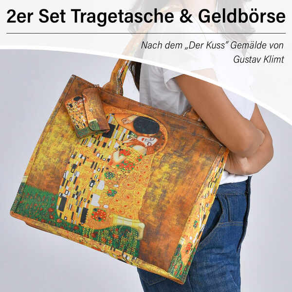 2er Set Shopper und Geldb&ouml;rse - Der Kuss Gem&auml;lde image number 2
