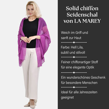LA MAREY &ndash; 100% Maulbeer-Seidenschal Chiffon, 60x170cm, weinrot