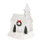 Weihnachts Deko Wasser Lampe Kirche, warmwei&szlig;es LED, Musikfunktion, 17.2 x 14 x 23 cm, Transparent, Batteriebetrieb 3 x AAA nicht enthalten